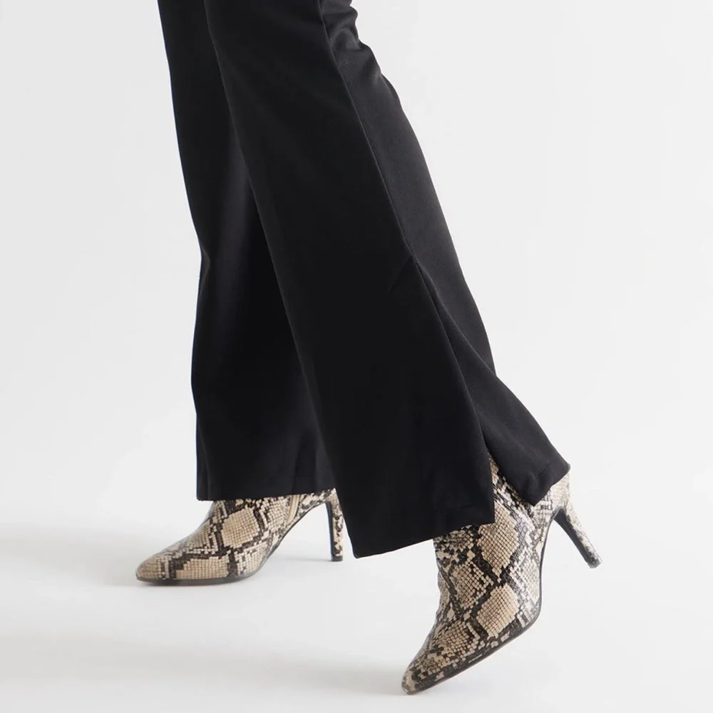 Fashion Nova Snakeskin Heeled Boots - Picture 4 of 4